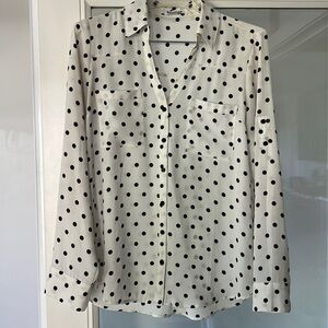 Express Polka Dot Portafino Blouse